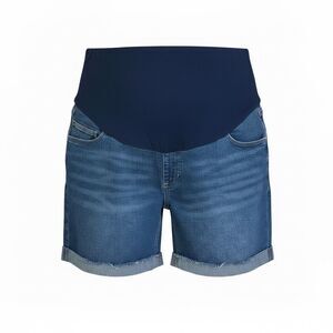 Time And Tru Cuffed Raw Hem Pull-on Maternity Jean Shorts Blue XXL
